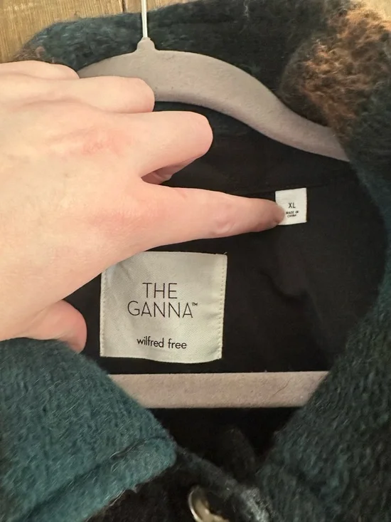 Aritzia Wilfred Free The Ganna Long Shirt Jacket Shacket Deep Green Brown XL - Picture 15 of 16